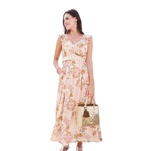 SPARTINA 449 NWT Calm Waters Floral Cane Rose Jeanette Chintz Dress Size Large